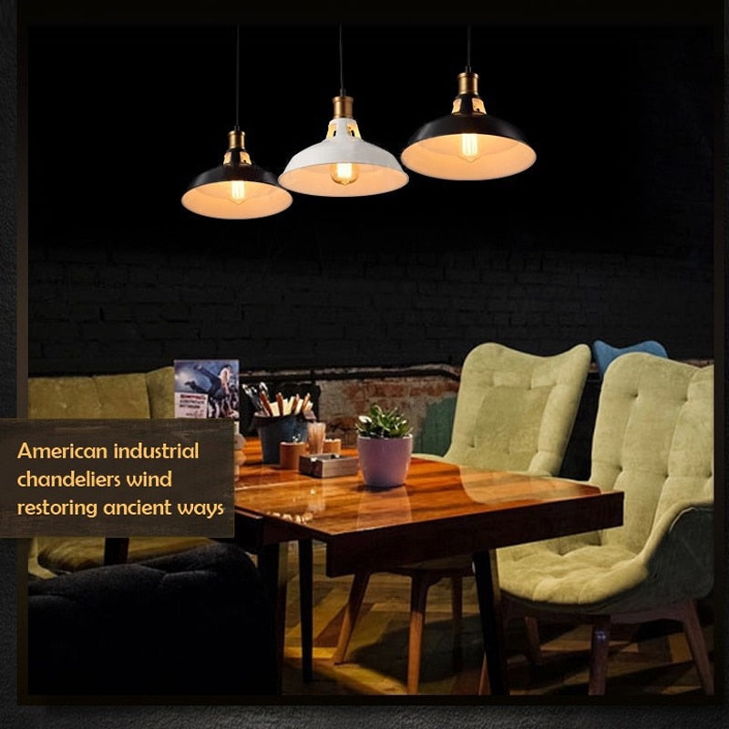 27cm Diameter E26 E27 Village Pendant Lights Lampshade AC 110V 220V American Country Style Restaurant Bar Coffee Shop Lighting