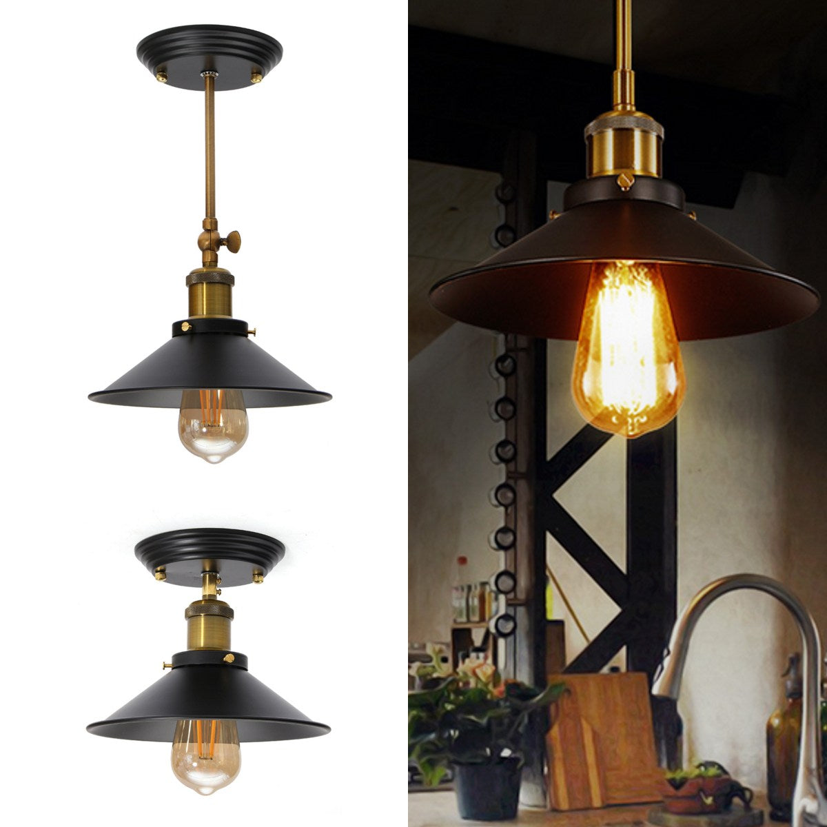 Vintage Pendant Lights Loft Pendant Lamp Retro Hanging Lamp Lampshade Restaurant Bar Coffee Shop Home Lighting Luminarias