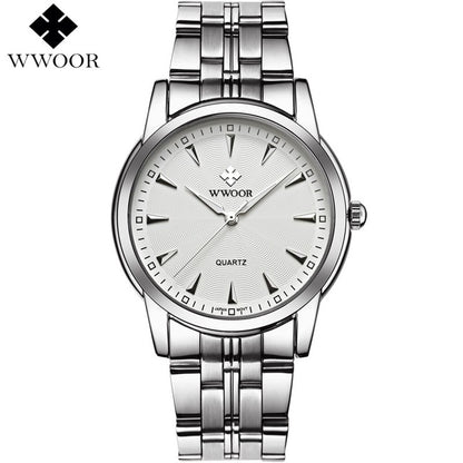 Top Brand Luxury Men Sports Watches Stainless Steel Casual Gold Quartz Watch Men's Clock Male WWOOR relogio masculino Waterproof