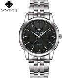 Top Brand Luxury Men Sports Watches Stainless Steel Casual Gold Quartz Watch Men's Clock Male WWOOR relogio masculino Waterproof