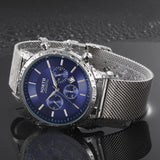 North Calendar Quartz Wrist Watch Stainless Steel Bracelet Men Watch