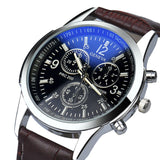 Luxury Fashion Faux Leather Mens Analog Watch Watches
