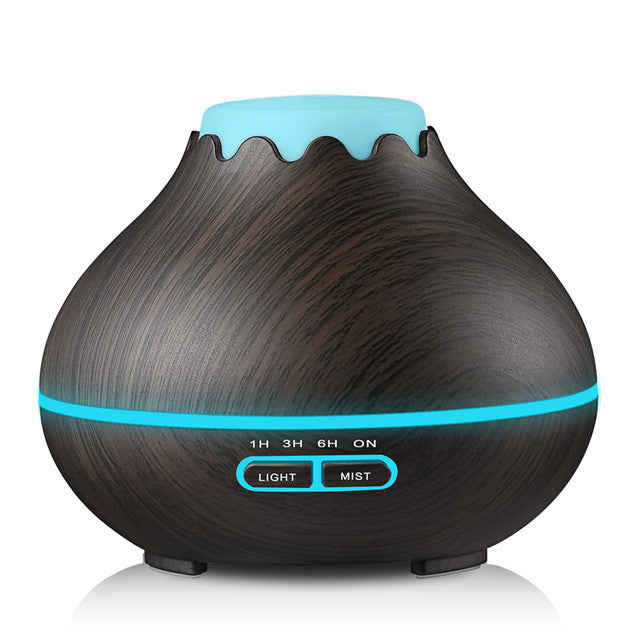 400ml Air Humidifier Essential Oil Diffuser Aroma Lamp Aromatherapy Electric Aroma Diffuser Mist Maker for Home-Wood