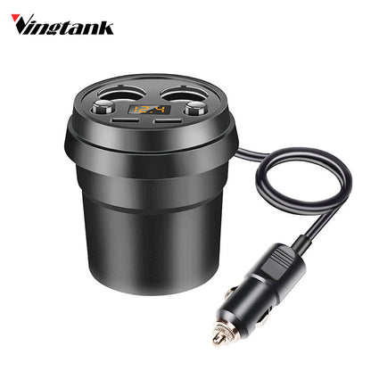 Vingtank Car Charger Multifunction Display Voltage 3.1A 2 USB Car DC12-24V Cigarette Lighter Splitter For GPS DVR Charge lighter