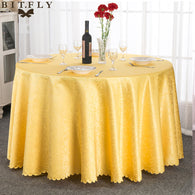 Jacquard Round Tablecloth Table Cloth Cover White/Pink/Gold/Ivory For Wedding Party Restaurant Banquet Home Decoration