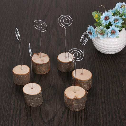 6pcs/lot Natural Wood Memo Pincer Clips Paper Photo Clip Holder Wooden Small Clamps Stand for Office Supplies Accessories