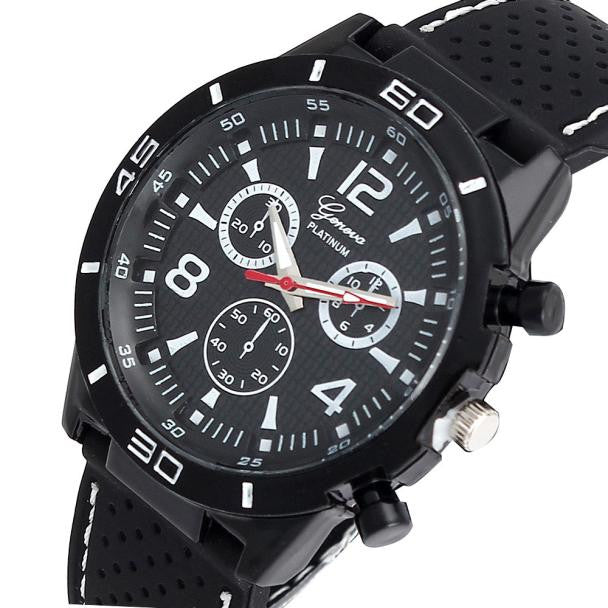 Geneva Men Silicone Analog Quartz Wrist Watch