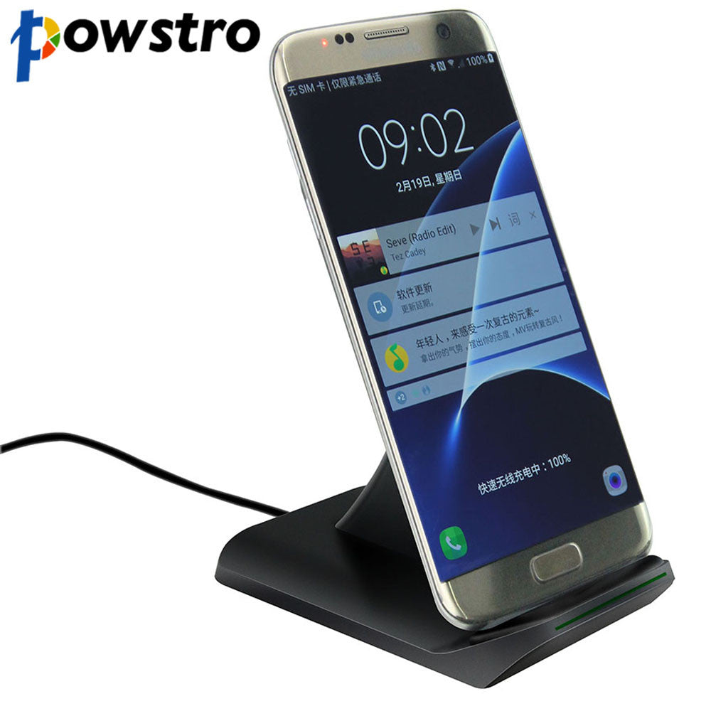 POWSTRO QI Wireless Phone Charger 5V 2A Max Fast Charge Wireless Phone Charger For Samsung Galaxy S7 S6 Edge Plus Note 5