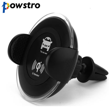 Powstro Car Wireless Charger Car Mount Air Vent Mobile Phone Holder Universal Wireless Charging For Samsung Galaxy all Qi Device