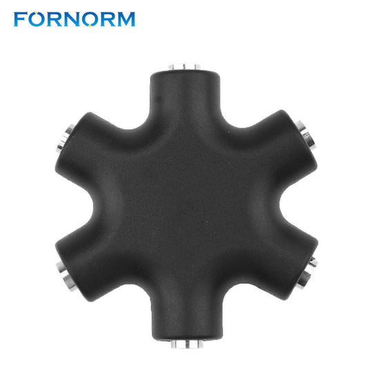 FORNORM 3.5mm Hexagon Shape Earphone Adapter Audio Stereo Output Distributor Headphone Splitter Male To Female Extension Line