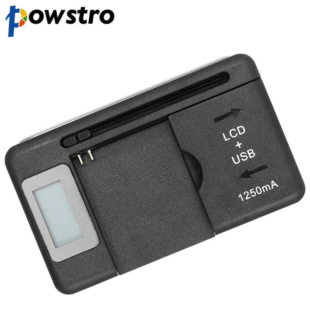 Powstro Universal Mobile Battery Charger LCD Indicator Screen For Cell Mobile Phone battery For HTC Xiaomi Cell Phones USB-Port