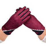 Free Size Women Velvet Winter Warm Glove Soft Wrist Thick Mitten Driving Full Finger TouchScreen Glove 23cm #3
