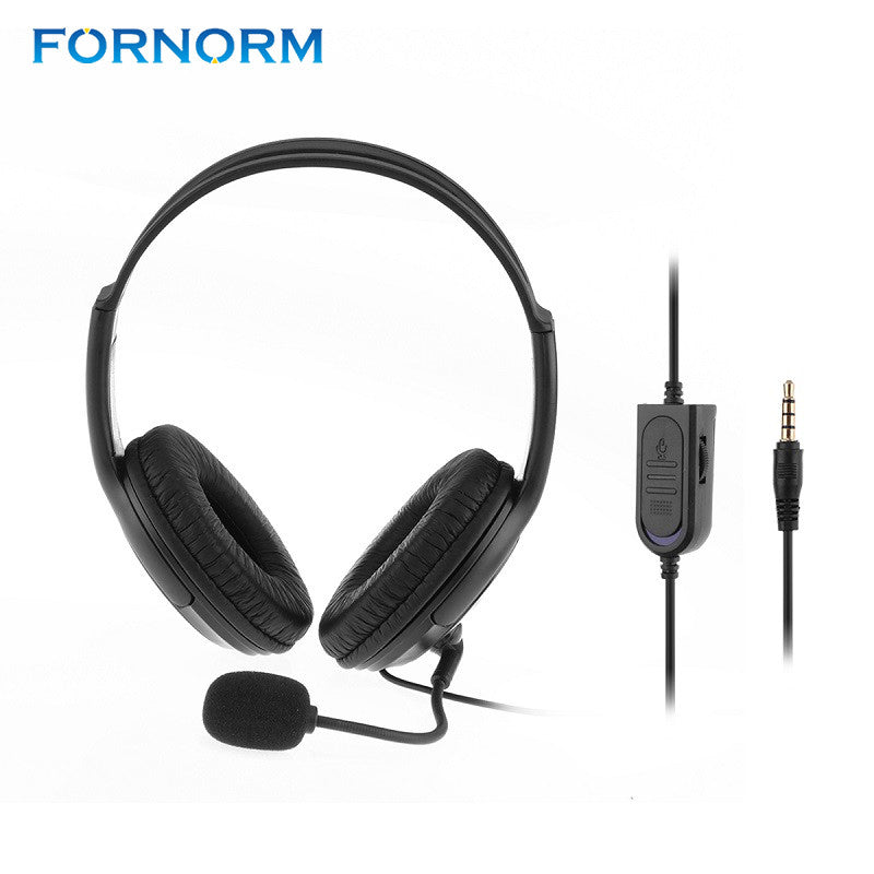 FORNORM 3.5mm Jack Wired Gaming Chat Headset Headphone Earphone With Microphone Stereo Supper Bass For PS4 / XBOX Black Hot Sale