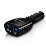 Powstro Quick Charge 3.0 Car Charger Portable Dual USB Rotate 90 degrees Phone Charger Adapter For Samsung HTC LG Tablet Ect