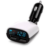 Dual USB Car Charger 5V 3.4A Car Voltage Diagnostic LED Screen Car Charging Adapter 2.4A+1A Charge For Mobile Phone Charger