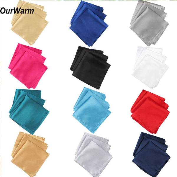 Ourwarm 100pcs Wedding Table Napkins 30cm Knitted Table Napkin Satin Handkerchief Cloth Dinner Wedding Decoration Party Event
