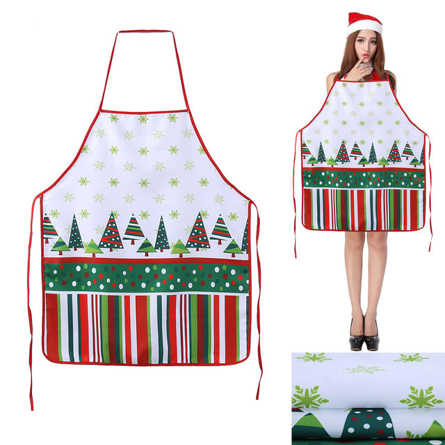 New Christmas Aprons Ladies Men Christmas Decorations Aprons for Home Funny Novelty Kitchen Cooking Apron