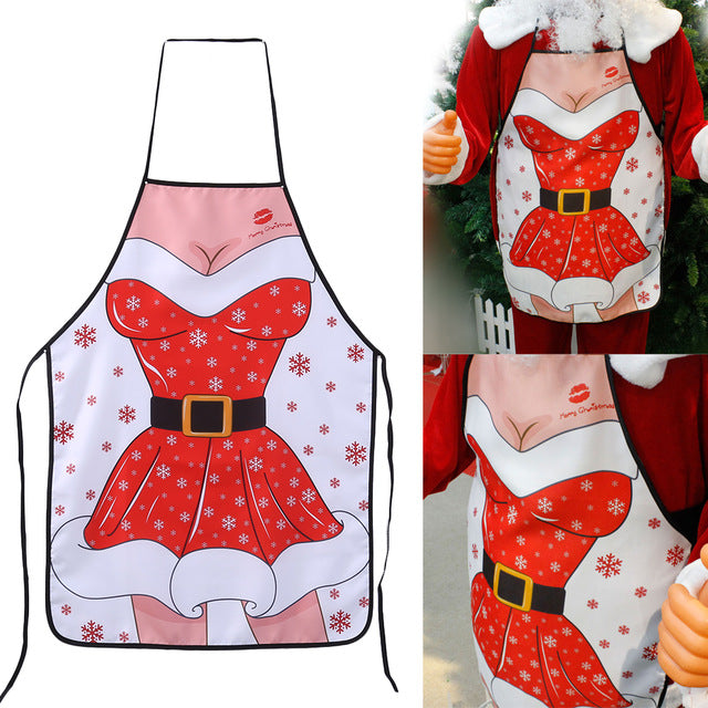 New Christmas Aprons Ladies Men Christmas Decorations Aprons for Home Funny Novelty Kitchen Cooking Apron