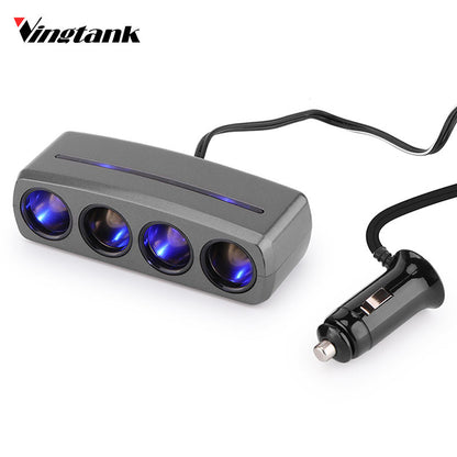 Vingtank 4 In 1 Top Quality Car Vehicle Cigarette Lighter LED Car Charger For Universal 12V Device Auto Charger For Phones 120W