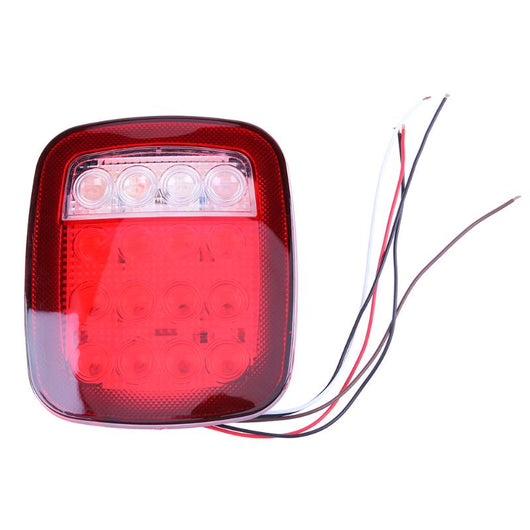2pcs/set 16 Red and White LED Truck Trailer Stop Turn Signal Light Tail Back up LED Lights for Jeep