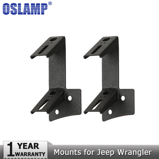 Oslamp A pair of A-pillar Mounts Led Work Light Driving Lamp LED Spotlight Mounting Brackets for Jeep Wrangler 2DR/4DR 2007-2015