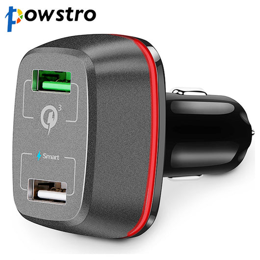 Powstro Quick Charge 3.0 42W Car Charger Dual USB Phone Charger Qualcomm QC 3.0 USB Port Charge For iPhone Android Phone