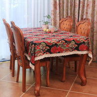 Japanese Classic cherry Lace Edge Table Cloth dining table mat coffee tea table tablecloth bar restaurant decoration home decor
