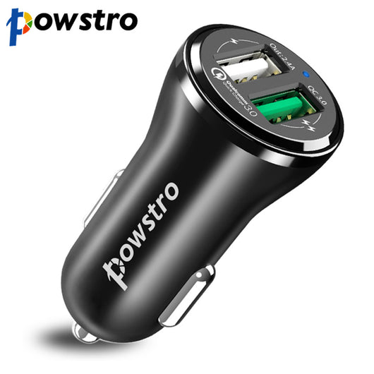 Powstro Dual USB Car Charger Quick Charge 3.0 Car charger Mobilephone adapter for iPhone 7 Samsung Xiaomi Car Phone Charger