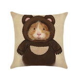 Guinea Pig Decorative Cotton Linen Square House Sofa Car Office Cushion Cover Nap Throw Pillow Case Home Supplies(without core)