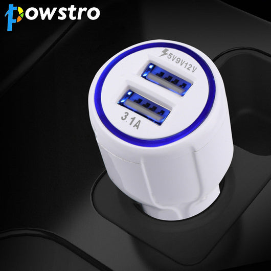 Powstro QC3.0 Car Charger 2 Port Support QC3.0 Fast Charging 2.4A Mobile Phone Travel Adapter car-charger for iPhone Samsung