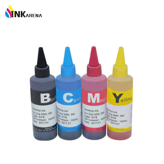 Universal 4 Color Dye Ink For Brother 4Color+100ML Ink for Brother LC123 LC125 LC223 LC103 LC75 LC39 LC65 etc Printer Cartridge