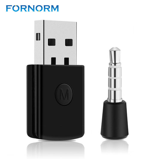 FORNORM Bluetooth 4.0 Dongle USB Adapter 3.5mm EDR USB for PS4 Stable Performance Bluetooth Headsets with male to female cable