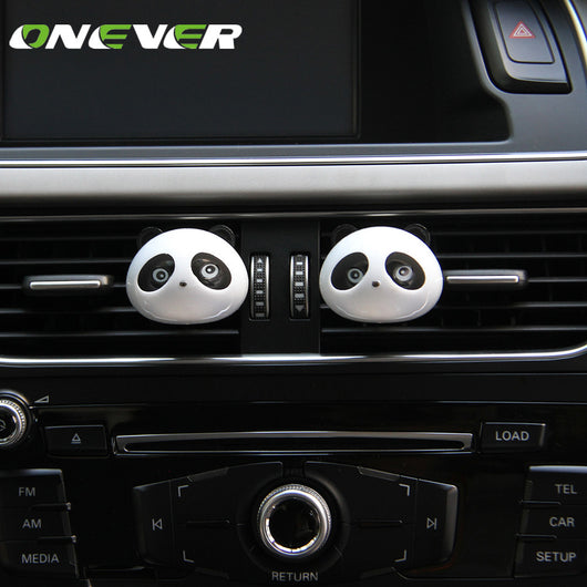 Onever 2pcs Mini Panda Car Air Vent Air Freshener Clip-on Car Aromatherapy Fragrance Diffuser Air Purifier Car Perfume
