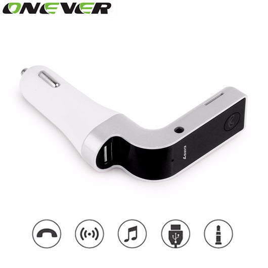 Bluetooth Handsfree Car Kit Wireless Bluetooth FM Transmitter MP3 Player Car Kit Charger For iPhone6 Samsung Smart Phone Silver