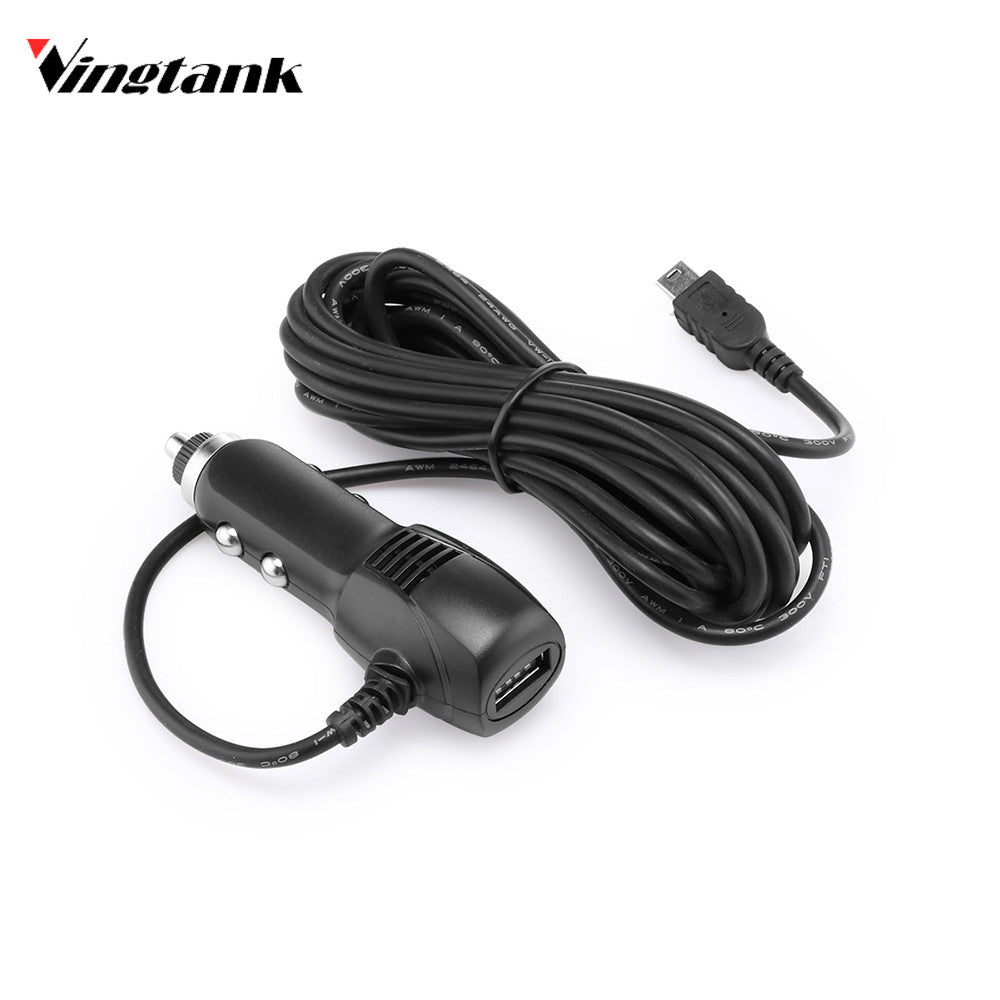 Vingtank Mini USB Car Charger Adapter with Extra USB Port 11.5Ft Charging Cable for Car DVR Dash Cam GPS Navigation High-quality