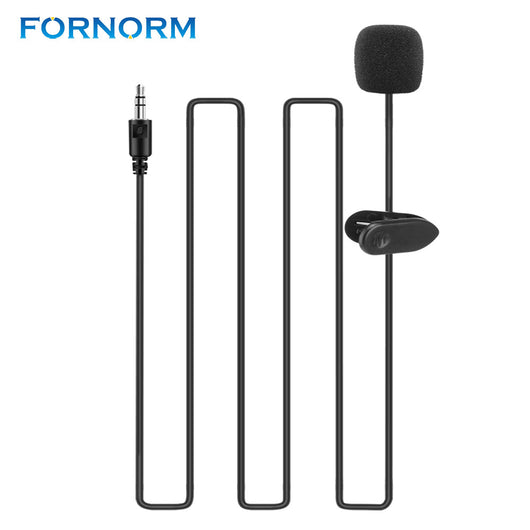 FORNORM 3.5mm Jack Condenser Wired Microphone Mini Portable Clip-on Lapel Lavalier Hands-free for iPhone iPad Smartphones