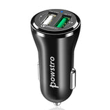 Powstro Qualcomm 3.0 Car Charger Dual USB Quick Charge QC 3.0 + 2.4A USB Charger Car Kit Phone Adapter Universal for All Phone