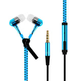 Powstro 3.5mm Earphone Metal Zipper In-Ear Bass Stereo Wired Sports Fashion with Microphone for Samsung iPhone Sony LG Xiaomi