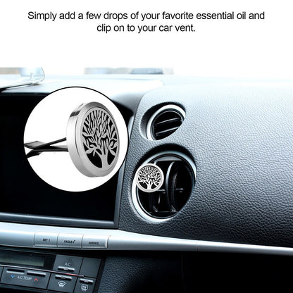 AOZBZ Stainless Steel Magnet Car Air Vent Freshener Perfume Clip-on Car Aromatherapy Oil Fragrance Diffuser Car Air Purifier