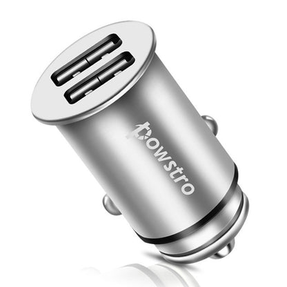 Powstro 5V 4.8A Car Charger Metal Body Dual USB Phone Charger Mini Car-Charger Adapter For iPhone Xiaomi Samsung HTC