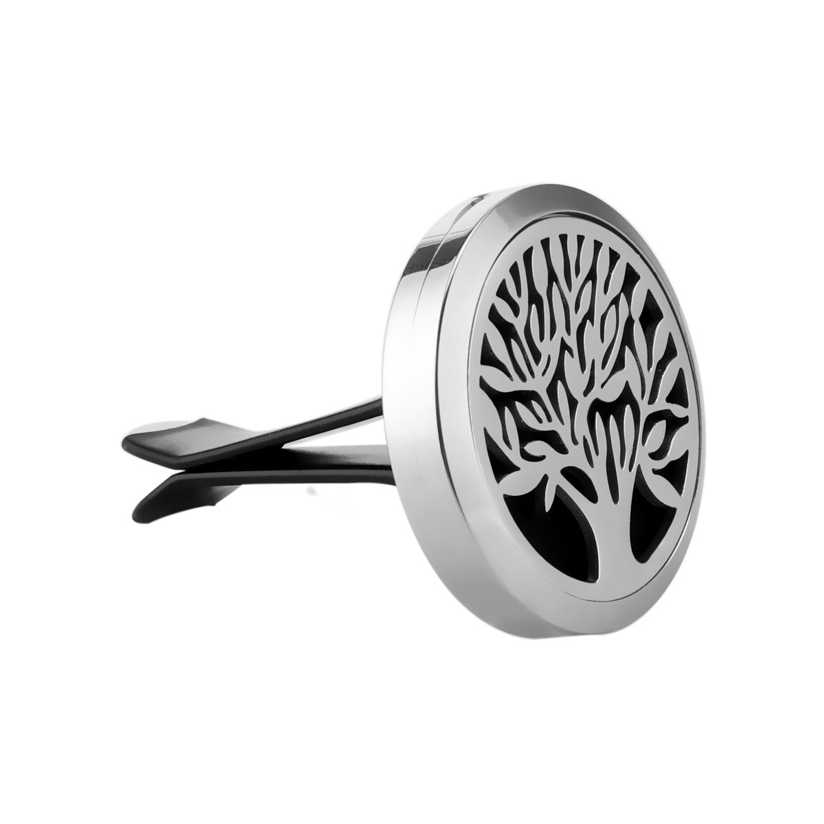 Mini Stainless Steel Magnet Car Air Vent Freshener Diffuser Clip-on Car Aromatherapy Essential Oil Fragrance Diffuser Tree of Life Air Purifier 38mm Dia. (Aromatherapy is not included)