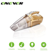 Onever 4 in 1 Multi-function Wet/Dry Car Vacuum Cleaner & Tire Inflator & Tire Pressure Gauge & LED Light 120W Handheld Vacuum