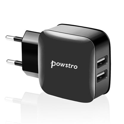 Powstro Universal Dual USB Charger 5V 2A Mobile Phone Wall Charger Travel Adapter Smart Fast Charging for iPhone Android Phone