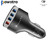 Powstro QC3.0 Quick Charger USB 4 Port Adaptive Fast Car Phone Charger Adapter For Samsung Galaxy For iphone 6 7 iPad Tablet