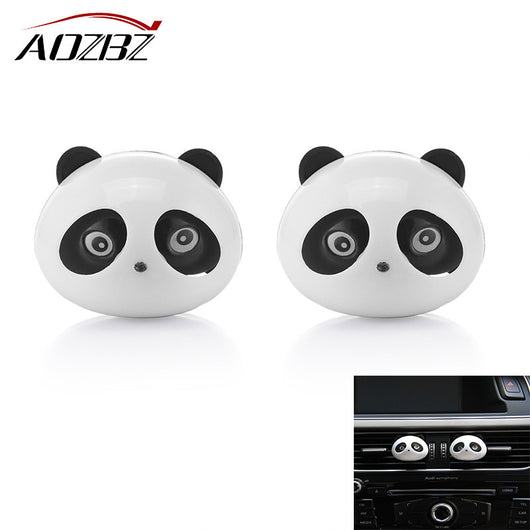 AOZBZ 2pcs Mini Panda Car Air Vent Air Freshener Clip-on Car Aromatherapy Fragrance Diffuser Air Purifier