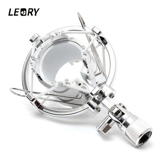 LEORY Professional Microphone Mic Shock Mount Cradle Holder Clip Stand For Recording Studio Sound Bracket For 44mm-47mm Silver