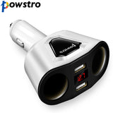 POWSTRO Dual USB 3.1A Car Charger LED Car Cigarette Lighter Power Socket Charger Adapter Phone Charger For Samsung For Xiaomi