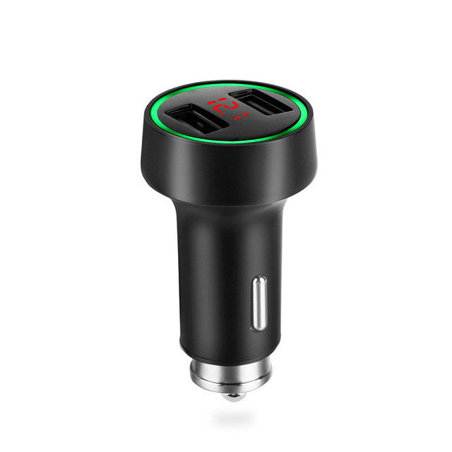 Powstro Dual USB Car Charger Voltmeter & Breathing LED Support Smart Car Charging Cigarette Lighter Phone Charger Adapter