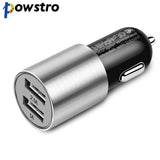 POWSTRO Mini Dual USB Port 5V/3.1A Car Charger Phone Charger Adapter Cigarette Lighter Adapter for smartphone tablet GPS camera