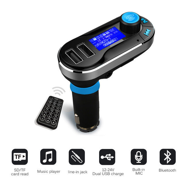 Car FM Transmitter Wireless Bluetooth MP3 Audio PlayerFM Modulator Car Kit HandsFree LCD Display USB Charger